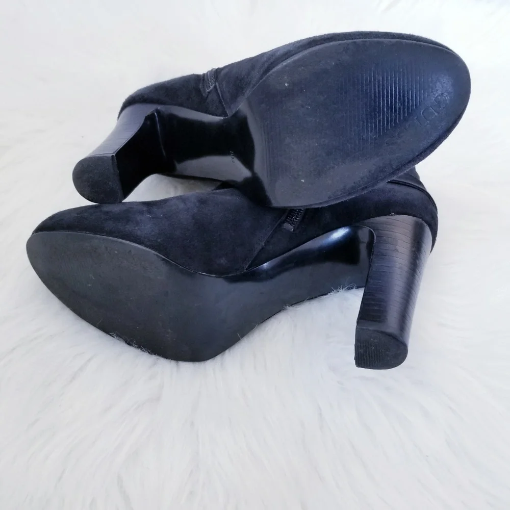 Guess LATOIAN Black Suede Ankle Boots Size 8 - Picture 7 of 8